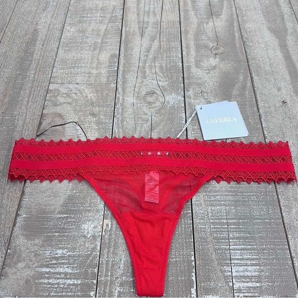 ‼️ NEW LA PERLA PEGRETA RED THONG - Picture 2 of 3